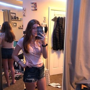 Pink American eagle crop top